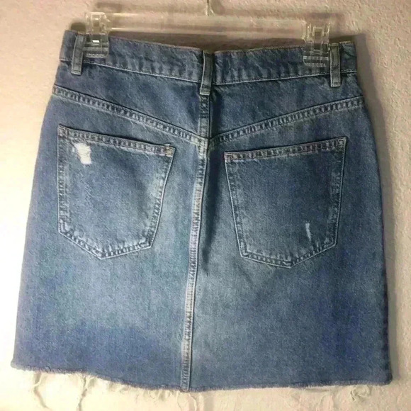 Free People Hallie skirt Washed Denim Distressed sz 27 - Picture 2 of 5